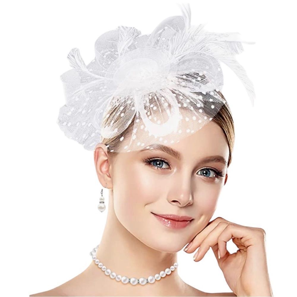 Fascinator retro 1920’s vibe style , Derby with necklace & earrings Fascinator
